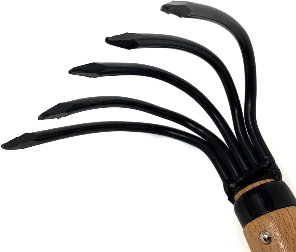 HACHIEMON Japanese Ninja Claw Garden Rake or Cultivator for Gardening - Compact and Sturdy - Made in Japan