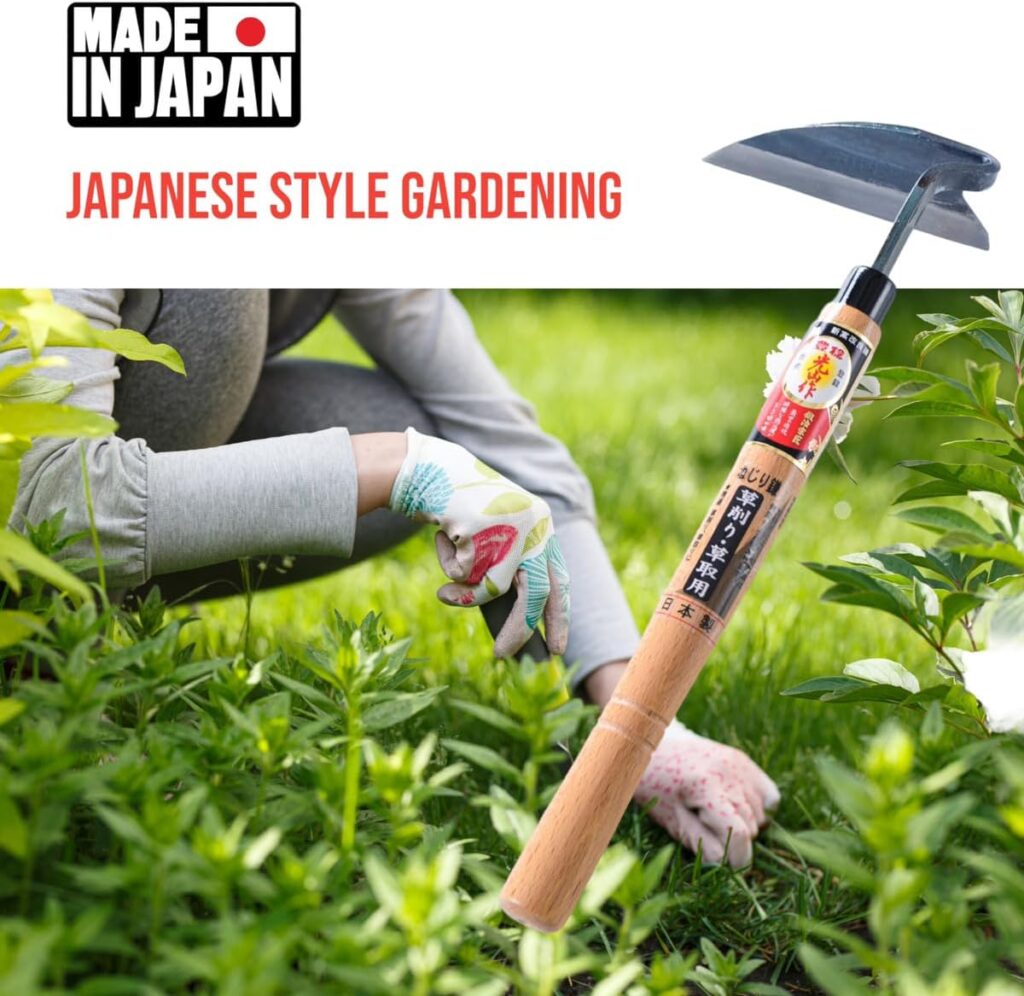 豊稔光山作 Japanese Weeding Sickle, Weeding Tools Gardening, Sickle Garden Tool, Hoe Garden Tool, Scythe Very Sharp Edge - Made in Japan