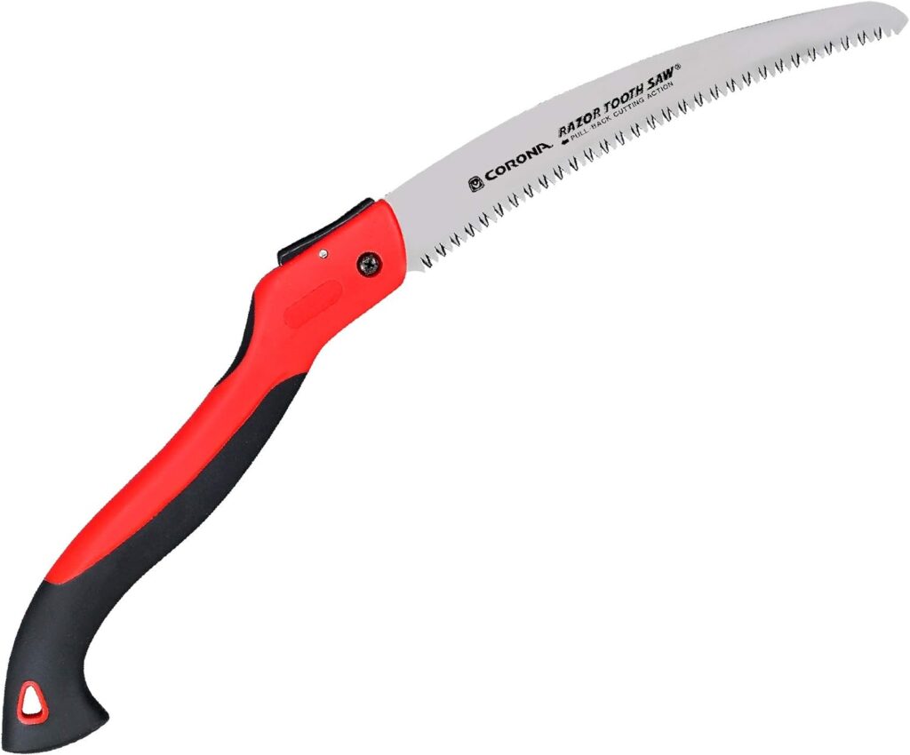 Corona Tools 10-Inch RazorTOOTH Folding Saw | Pruning Saw Designed for Single-Hand Use | Curved Blade Hand Saw | Cuts Branches Up to 6 in Diameter | RS 7265D