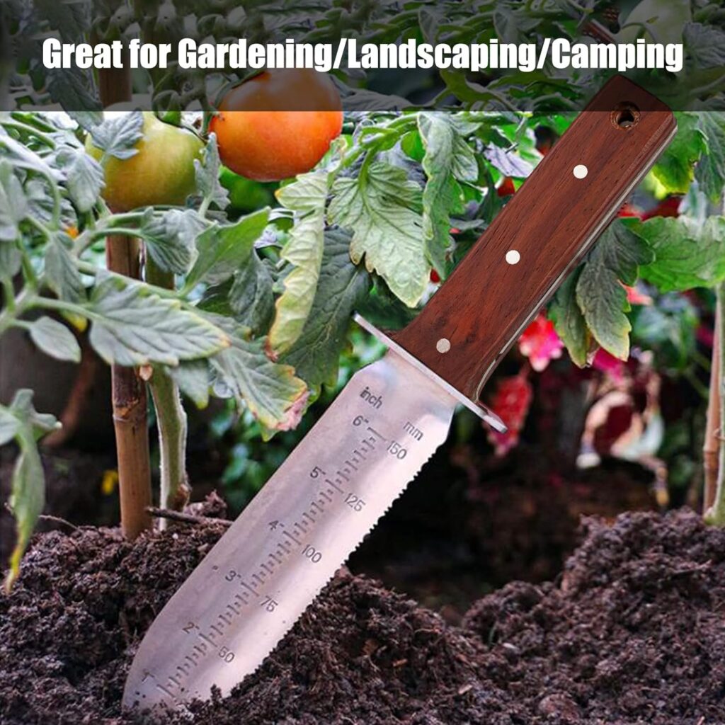 FLORA GUARD Hori Hori, 12 Garden Knife Gardening Trowels Weeder Tool with Stainless Steel Japanese Blade with Sharpening Whetstone