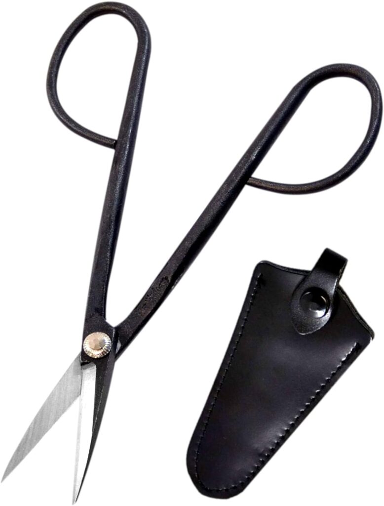 KAKURI Bonsai Twig Scissors 8.2 (210 mm) Professional Bonsai Tool, Japanese Carbon Steel, Black, Made in JAPAN