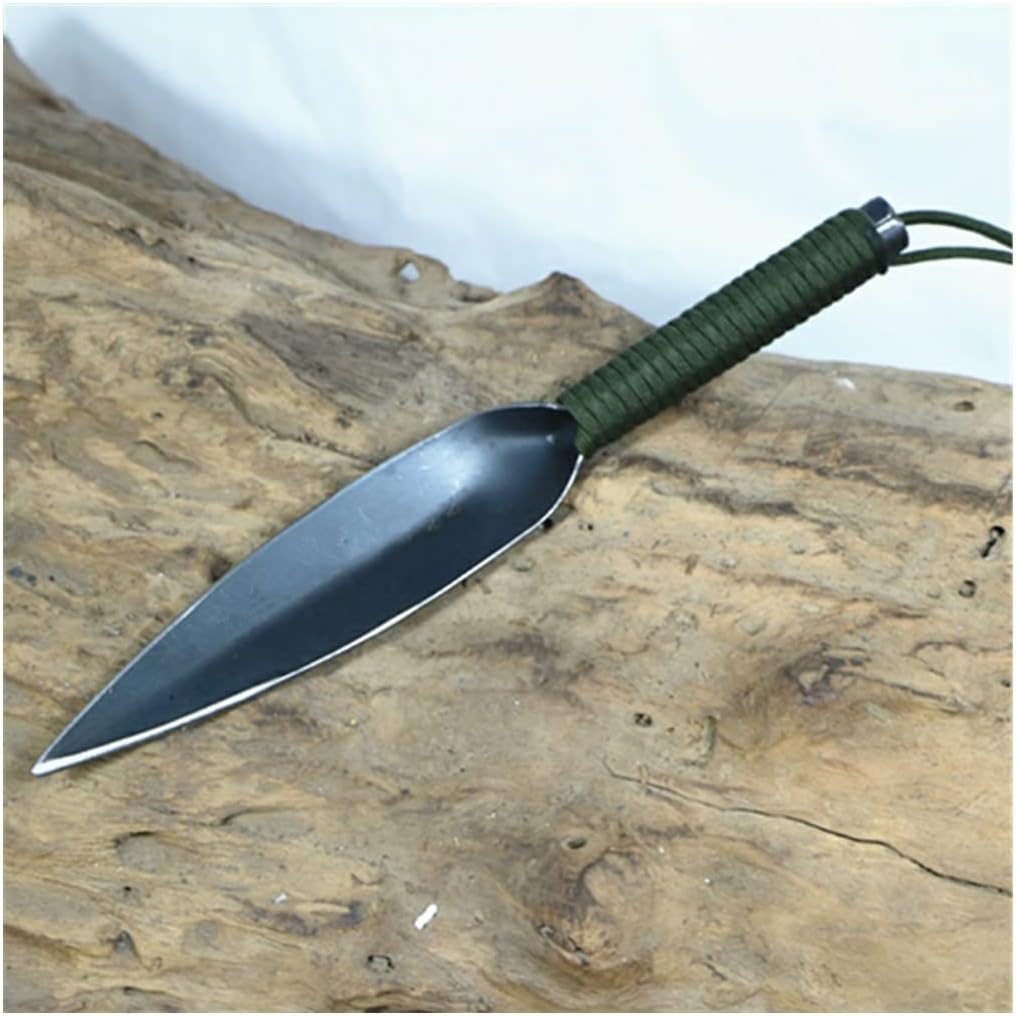 ZOG Willow Leaf-Shaped Garden Trowel-One-Piece Molding,Pointed Hand Shovel Garden Tool,Best for Digging  Transplanting,Suitable for Home,Outdoor,Fishing,Camping (Green)