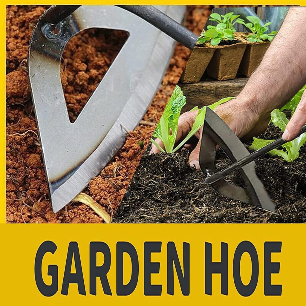 Garden Tools Hollow Hoe, All-Steel Hardened Hollow Hoe, Sharp Garden Edger Weeder, Durable Gardening Hoe Hand Tool Weed Puller Accessories for Backyard Weeding, Soil Loosening, Farm Planting (2PCS)