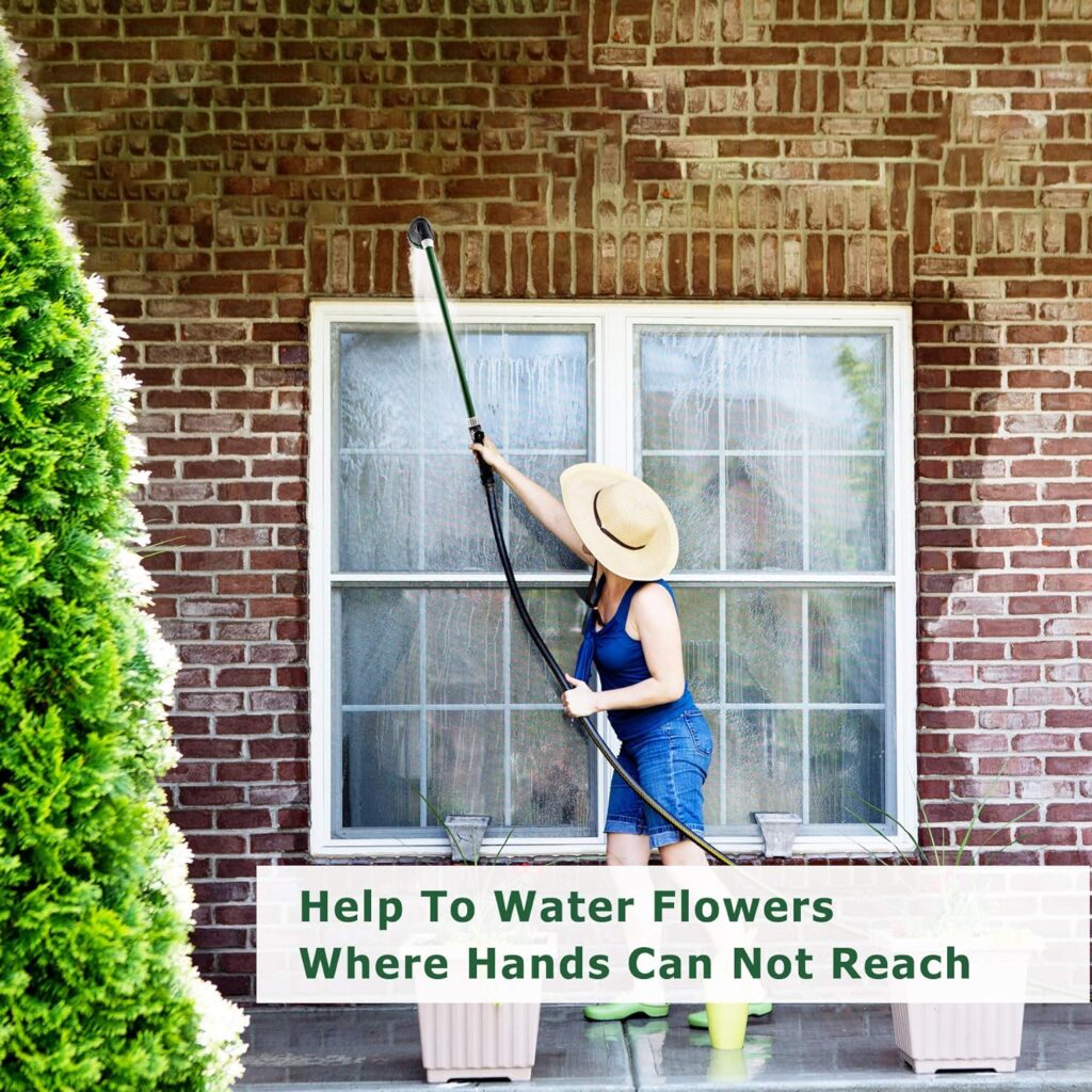 H2O WORKS Heavy Duty 21 Inch Watering Wand with Pivoting Head, Adjustable Water Sprayer Wand with Ergonomic Handle, Spray 6 Watering Patterns, Perfect for Watering Hanging Plants, 1-Year Warranty