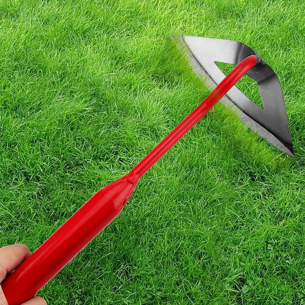 LANYOTA Garden Hoe Weeding Tools,16inch Gardening Loosening Soil Weed Removal Tool with Rubber Non-Slip Handle