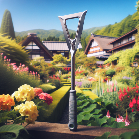 NISAKU Japanese Stainless Steel Weeder With Pick – 80mm Blade, Wood Handle #2501