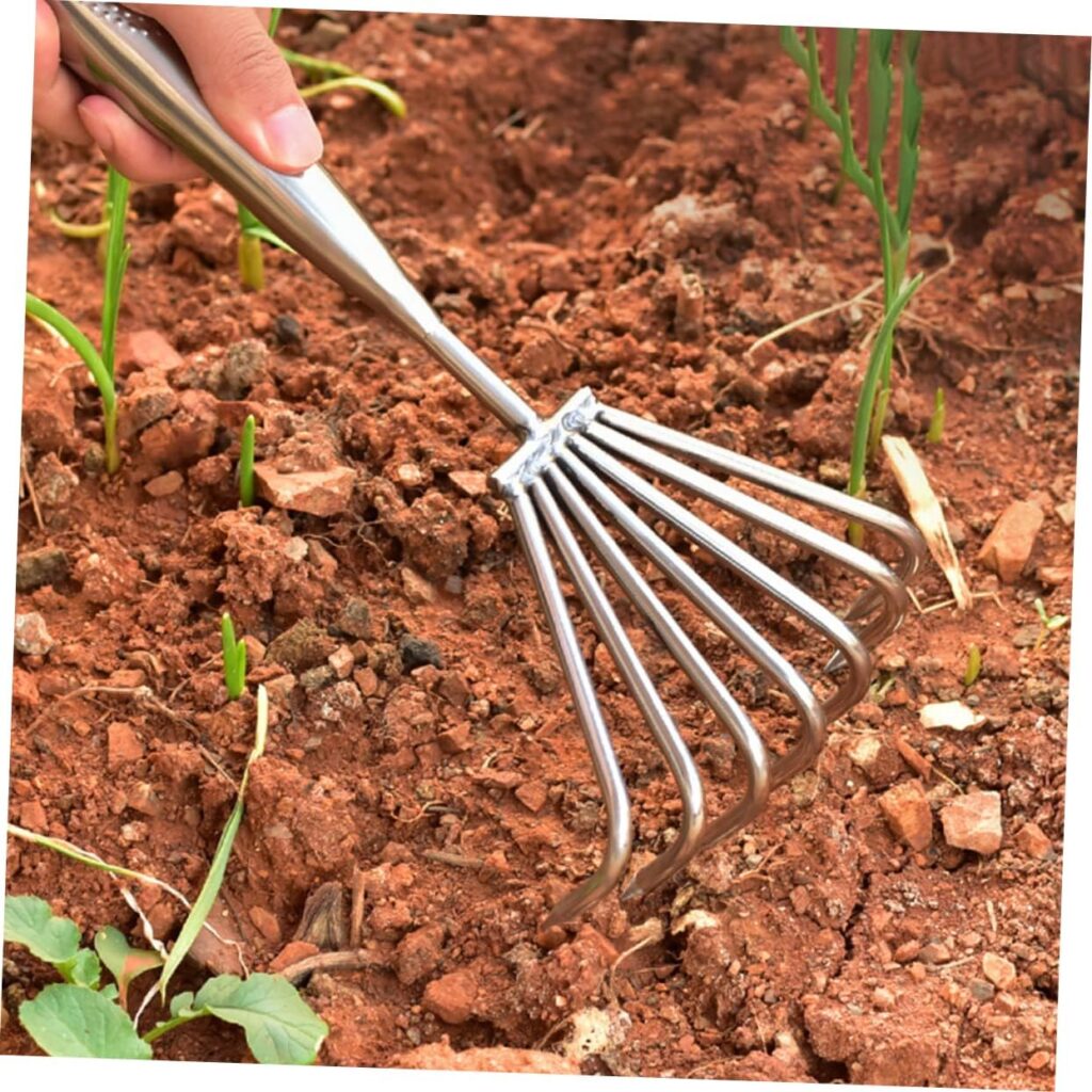 Yardwe Leaf Rake Lawn Tools 7 Garden Tools for Japanese Garden Tools Hoe Garden Tool Rake Hoe Rake Garden Tool Rake for Gardening Small Rake Gardening Weeding Rake Lawn Rake Tools