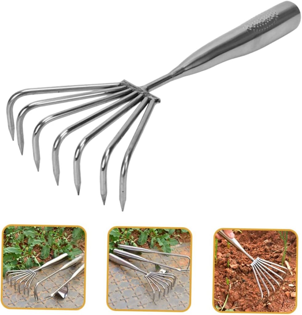 Yardwe Leaf Rake Lawn Tools 7 Garden Tools for Japanese Garden Tools Hoe Garden Tool Rake Hoe Rake Garden Tool Rake for Gardening Small Rake Gardening Weeding Rake Lawn Rake Tools