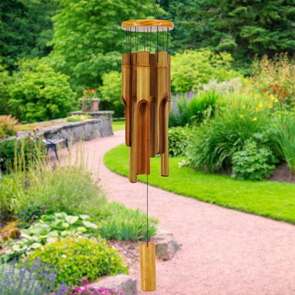 Bamboo Wind Chimes Outdoor,Wooden Wind Chimes with Melody Deep Tone,30 Classic Zen Garden Windchime for Relaxation, Grace.Home Décor for Patio, Garden or Indoor