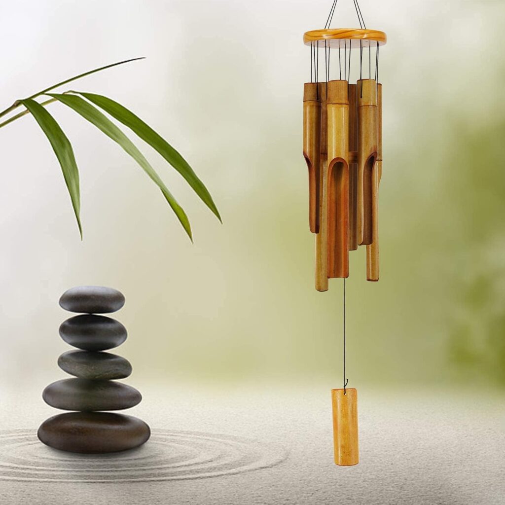 Bamboo Wind Chimes Outdoor,Wooden Wind Chimes with Melody Deep Tone,30 Classic Zen Garden Windchime for Relaxation, Grace.Home Décor for Patio, Garden or Indoor