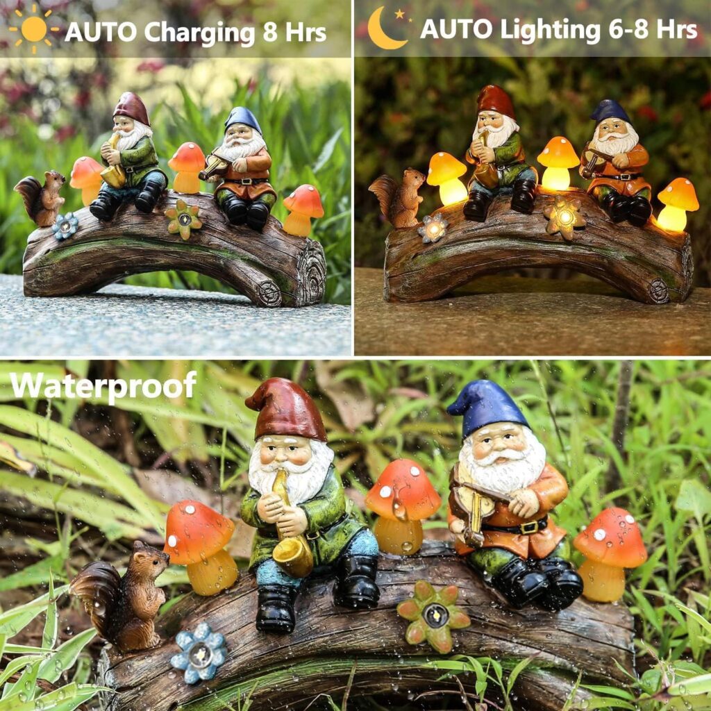 Jy.Cozy Garden Dragon Statues - Adorable Baby Resin Dragon Figurines, Holding Magic Orb with Solar LED Lights, Outdoor Spring Decorations for Patio Yard Lawn Porch, Ornament Gift