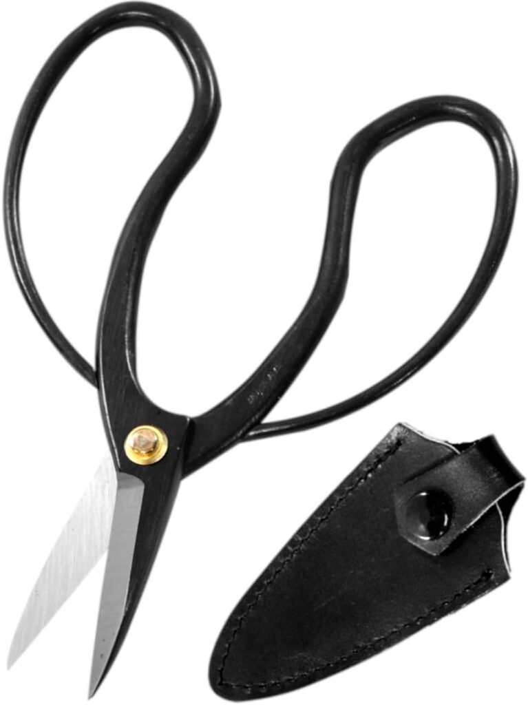 KAKURI Bonsai Trimming Scissors 6.8 (175 mm) Professional Bonsai Tool, Japanese Carbon Steel, Black, Made in JAPAN