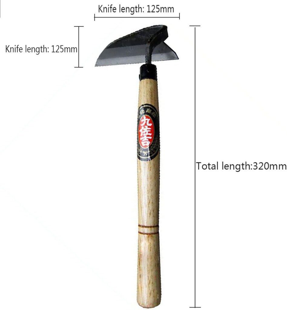 Lyw Home Japanese Garden Tool - Hand Hoe/Sickle is Perfect for Weeding and Cultivating. The Blade Edge is Very Sharp