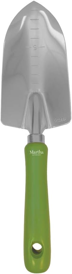 Martha Stewart Japanese Artisanal Multi-Purpose Half-Round Hand Trowel w/Carbon Steel Rust-Resistant Digging Blade