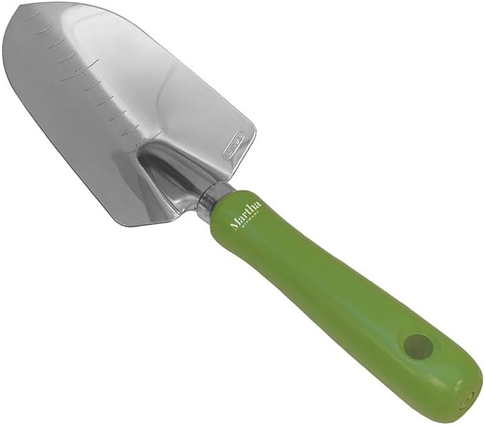 Martha Stewart Japanese Artisanal Multi-Purpose Half-Round Hand Trowel w/Carbon Steel Rust-Resistant Digging Blade