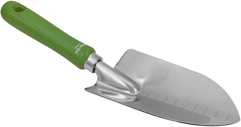 Martha Stewart Japanese Artisanal Multi-Purpose Half-Round Hand Trowel w/Carbon Steel Rust-Resistant Digging Blade