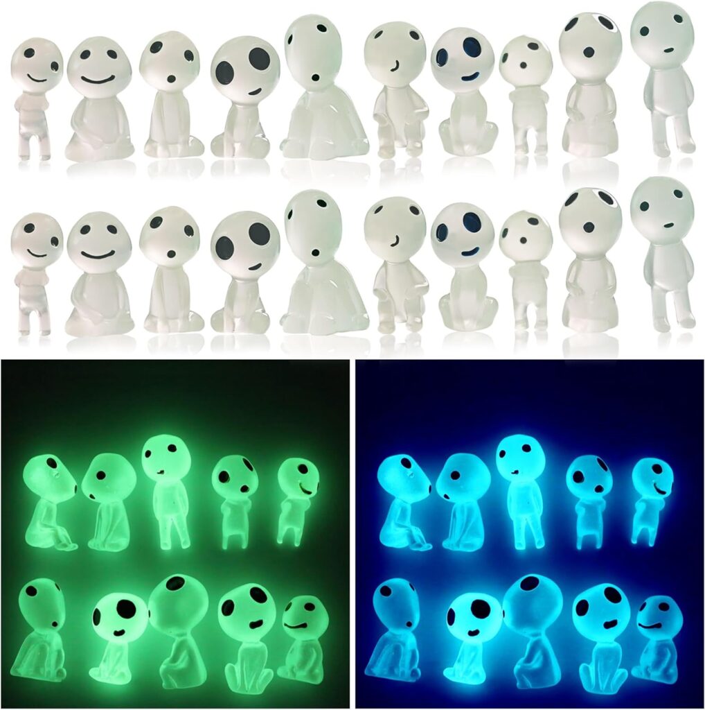 Oismys Glow in Dark Tree Elves Fairy 20Pcs Luminous Ghost Micro Landscape Accessories Garden Decoration Outdoor Patio Lawn Yard Fish Tank Potted Plants Kit