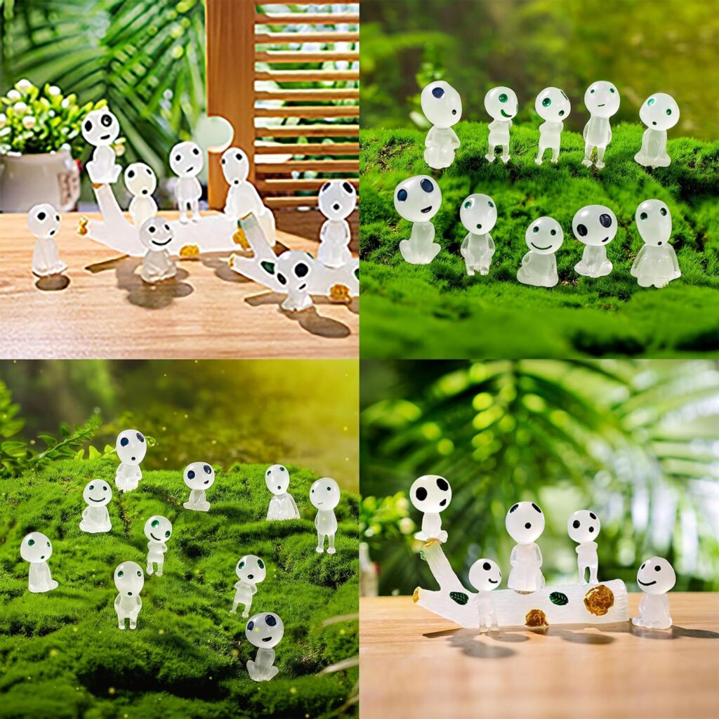 Oismys Glow in Dark Tree Elves Fairy 20Pcs Luminous Ghost Micro Landscape Accessories Garden Decoration Outdoor Patio Lawn Yard Fish Tank Potted Plants Kit