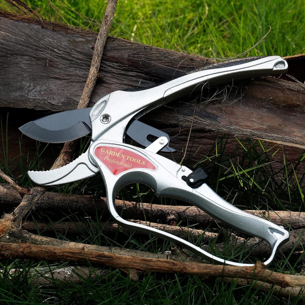 Ratchet Pruning Shears Garden Shears Hand Pruner For Gardening Heavy Duty Garden Scissors Garden Clippers