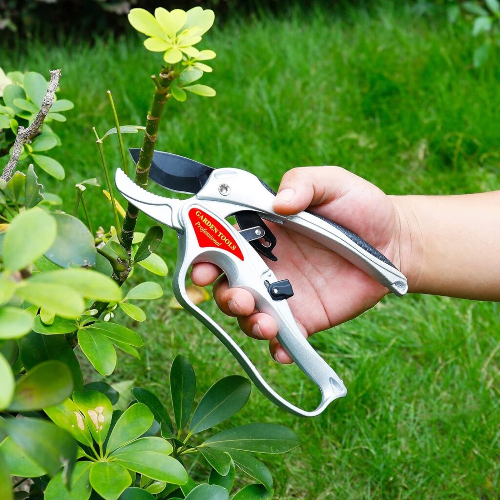 Ratchet Pruning Shears Garden Shears Hand Pruner For Gardening Heavy Duty Garden Scissors Garden Clippers