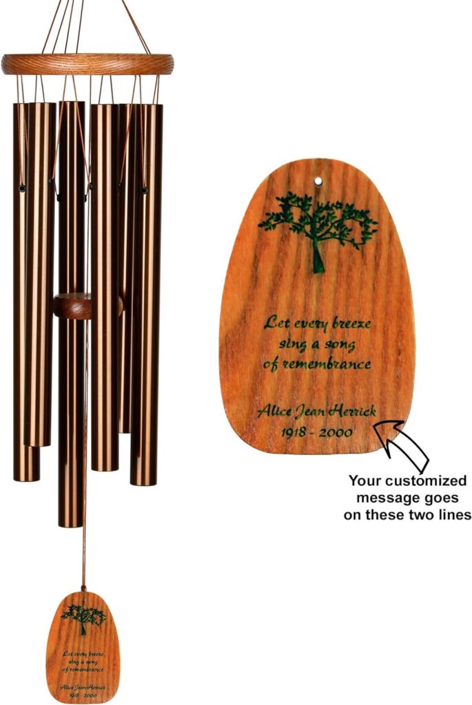 Woodstock Wind Chimes Amazing Grace Chime Medium (24) Bronze Wind Chime Inspirational and Memorial Gifts Wind Chimes for Outside Patio Home or Garden Decor Christmas Gifts (AGMBR)