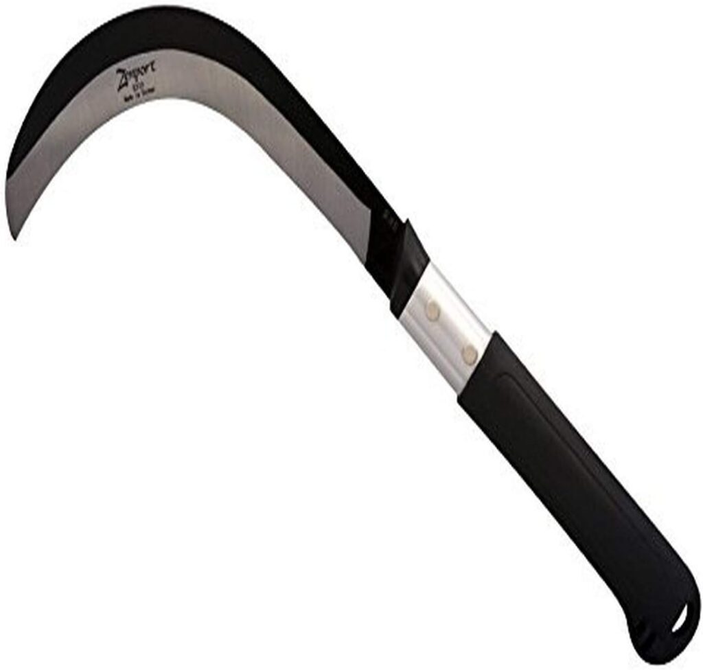 Zenport K310 Brush Clearing Sickle with Carbon Steel Blade and Aluminum Handle, 9, 9, Black