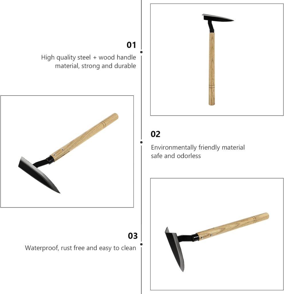 1pc Triangular Wood Hoe Handheld Hoes Vegetable Hoe Gardening Hoe Garden Pick Mattock Hoe Digging Hoe Rake Shovel Weeding Japanese Tools Gardening Hand Hoes Steel Hoe Welded Wooden