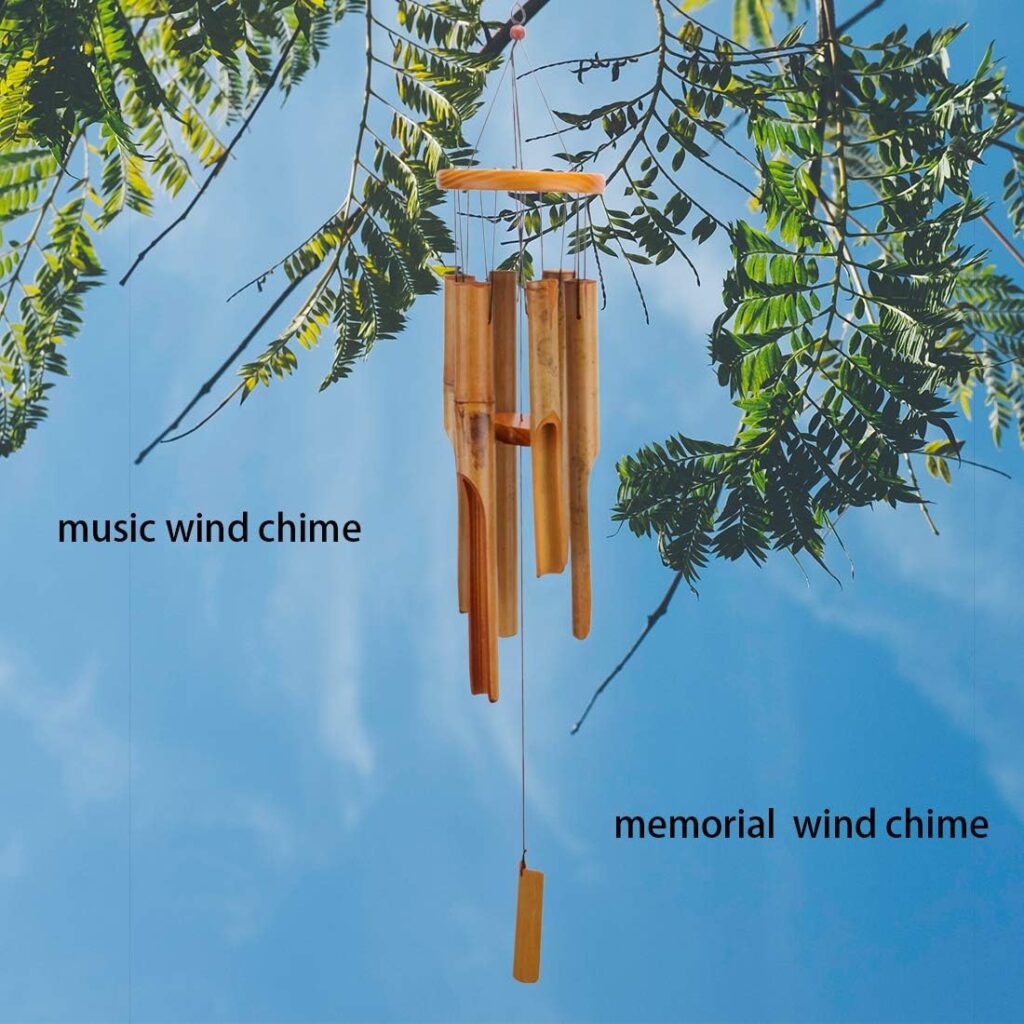 Afirst Wooden Wind Chimes Outdoor, Bamboo Wind Chimes with Amazing Deep Tone for Patio Garden Home Décor, Natural Beautiful Sound