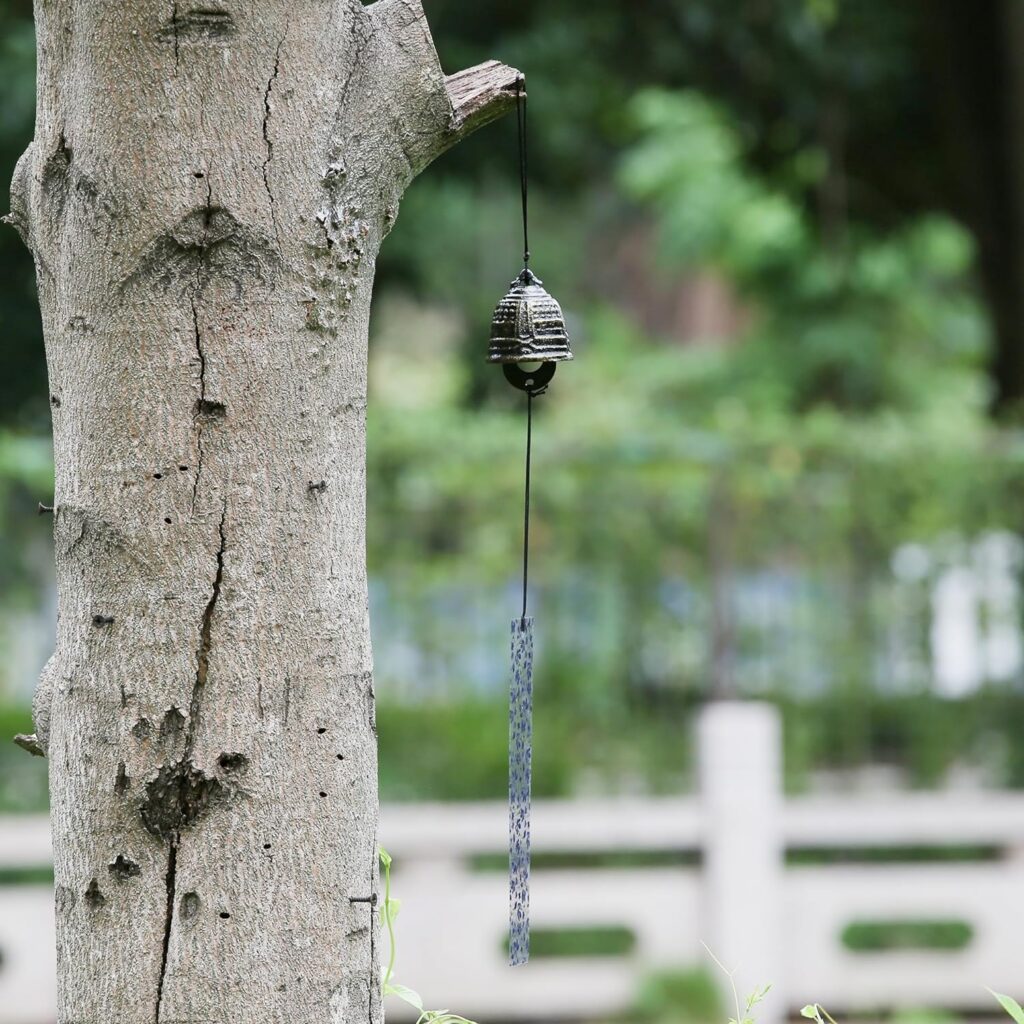 A.F.N.A.L Japanese Wind Chime Cast-Iron Outdoor Ornament for Garden, Patio  Balcony, Hanging Metal Wind-Bell Decoration Gift, Blessing Pendant Windchimes  PVC Wind-Catcher, Bronze Bell