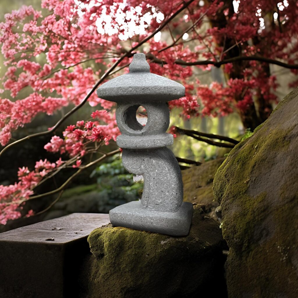 GRASOLAR 14.17’’ High Asian Solar-Powered Zen Pagoda Garden Statue LED Light Solar Lamp for Outdoor Japanese Decoration Aesthetic Garden Figurines