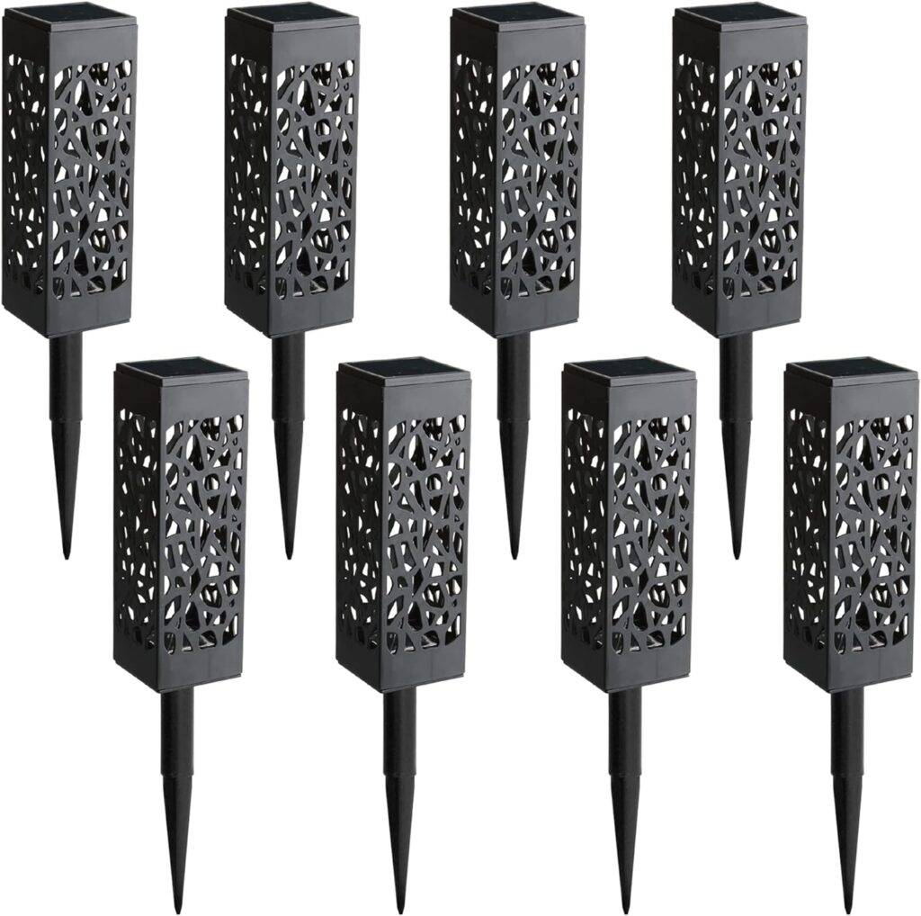 MAGGIFT 8 Pcs Solar Powered LED Garden Lights, Solar Path Lights Outdoor, Automatic Led Halloween Christmas Decorative Landscape Lighting for Patio, Yard and Garden