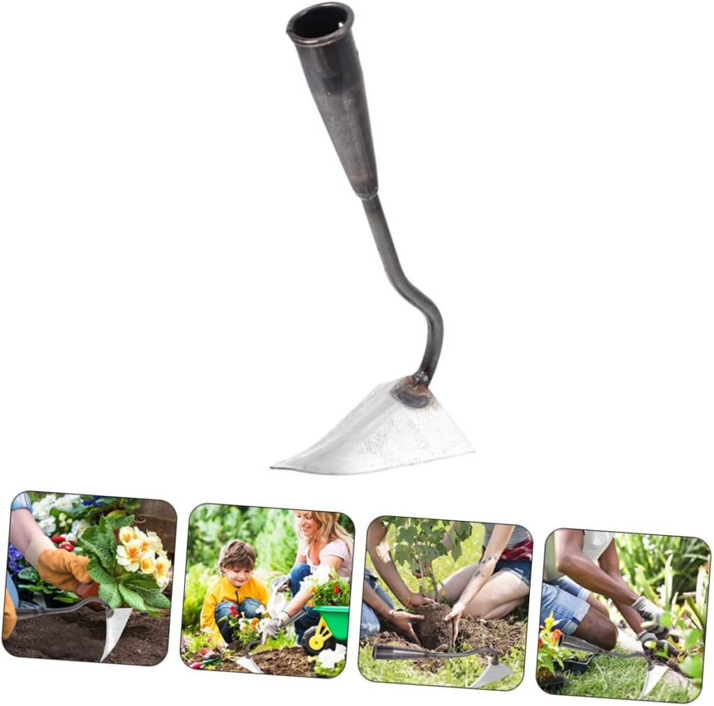 MERRYHAPY Triangle Hoe Garden Edger Gardening Hand Tools Gardening Weeding Sickle Japanese Hand Hoe Planting Hoe T Tool Garden Tools Heavy Duty Household Farm Shovel Manual to Dig Iron