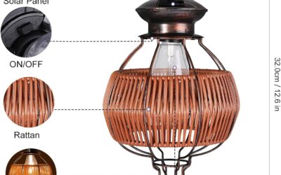Solar Lanterns Outdoor Waterproof Hanging Rattan Light Review