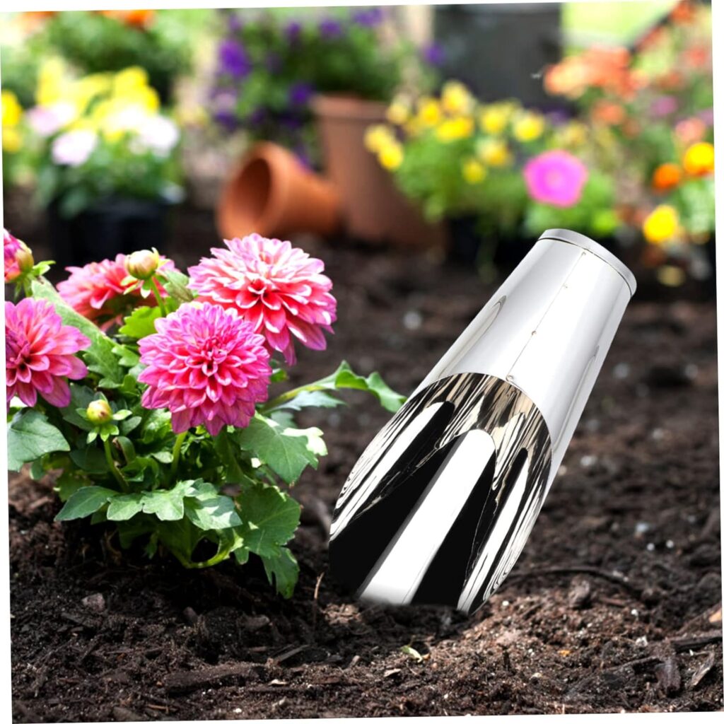 SUPVOX Stainless Steel Bucket Shovel Large Garden Scoop Stainless Steel Trowel Soil Shovels Transplanting Scoop Bonsai Scoop Japanese Hand Soil Scoop Outdoor Plants Tool Sieve Indoor