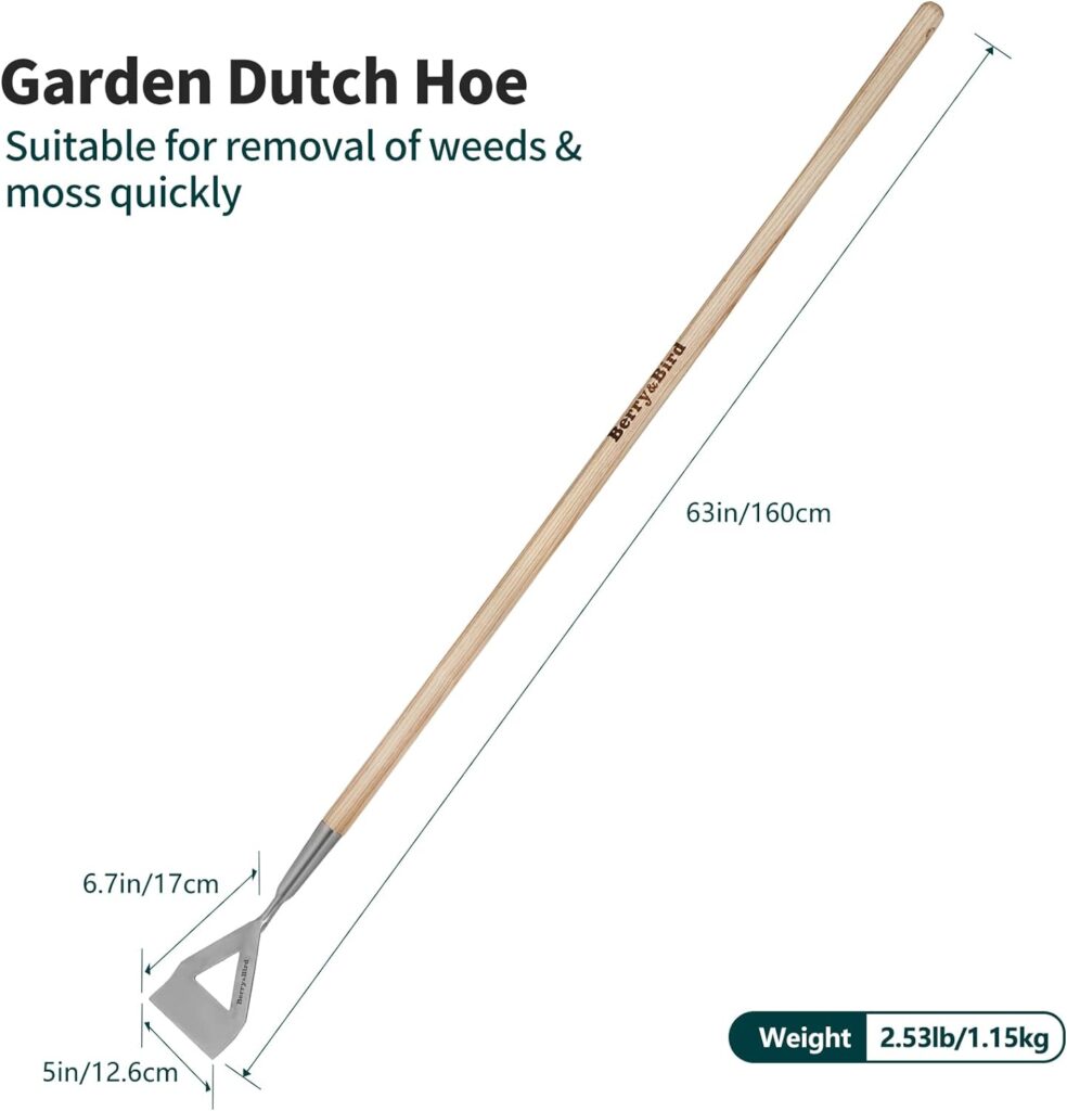 Swoe Garden Hoe, Stainless Steel Long Handled 3 Edge Hoe, Mini Angled/Warren Hoe, Soil Cultivator Weeding Tool for Grass Flower Backyard