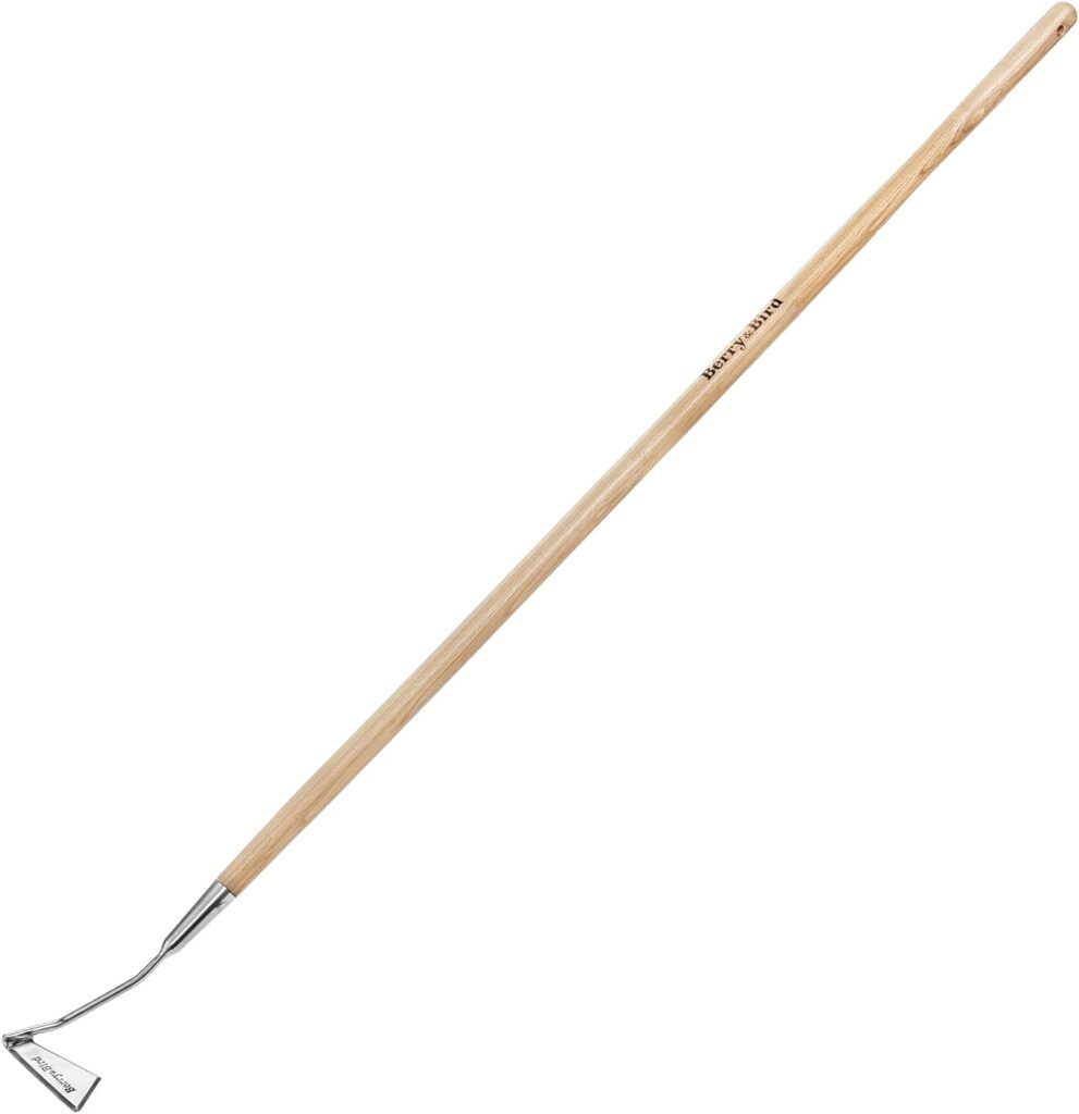 Swoe Garden Hoe, Stainless Steel Long Handled 3 Edge Hoe, Mini Angled/Warren Hoe, Soil Cultivator Weeding Tool for Grass Flower Backyard