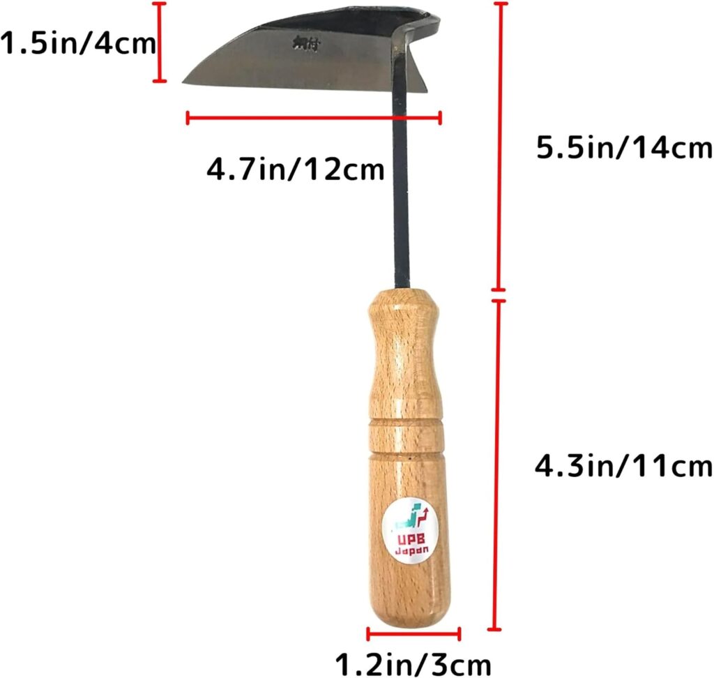 UPB Japan Japanese Hand Hoe Nejiri Gama Weeding Sickle for Weeding Gardening Planting 9.8in (25cm)