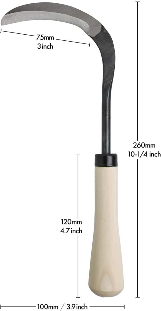 Wazakura Bonsai Repotting Sickle MADE IN JAPAN, Japanese Gardening Tool for Transplant - 3inch(75mm) Blade