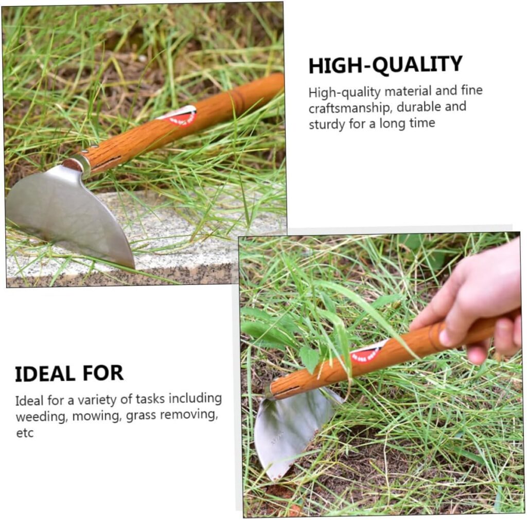 Yardwe 1pc Stainless Steel Hoe Japanese Garden Hoe Gardening Hoe Wide Hoe Small Garden Hoe Handheld Hoe Heavy Duty Garden Hoe Multitools Handheld Garden Hoe Wood Onion Child Short Handle