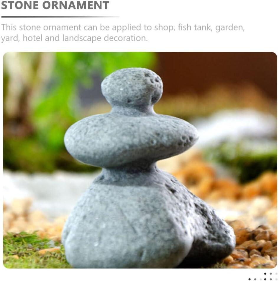 YARNOW Stone Statues for Garden 3pcs Zen Stacking Stones Handmade Rocks Statues Japanese Garden Decor Balancing Rock Sculpture Stone Relaxing Yoga Meditation Accessories Zen Garden Decor