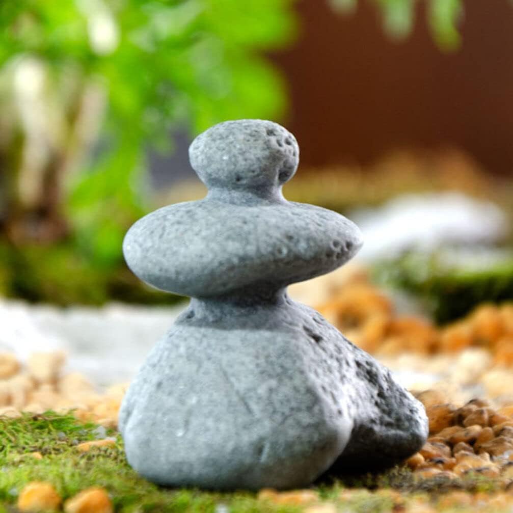 YARNOW Stone Statues for Garden 3pcs Zen Stacking Stones Handmade Rocks Statues Japanese Garden Decor Balancing Rock Sculpture Stone Relaxing Yoga Meditation Accessories Zen Garden Decor