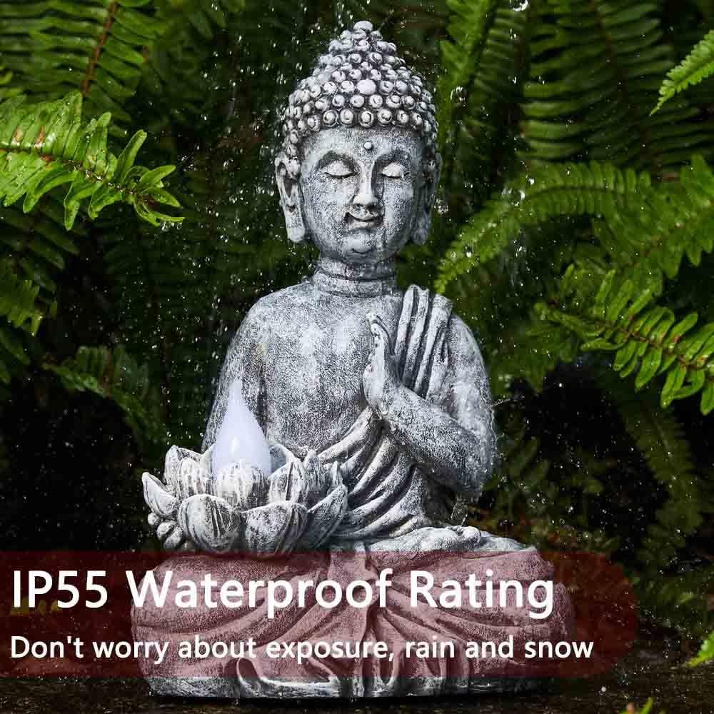 Zen Buddha Statues for Home Solar Flickering Outdoor Decor Garden Light for Balcony,Patio,Porch Yard Art Ornament,Gift(11.81)…