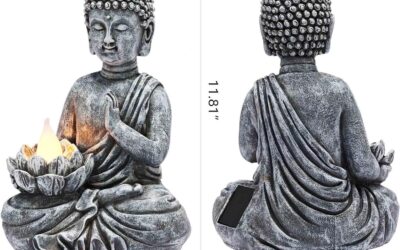 Zen Buddha Statues for Home Solar Flickering Outdoor Decor Review