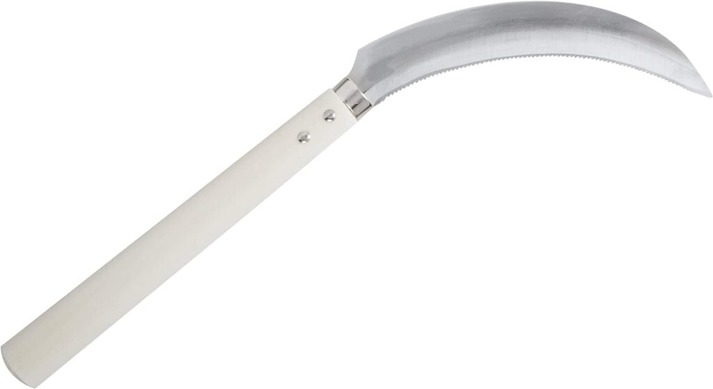 Zenport K208 Harvest Sickle with Wooden Handle, Light Serration, 6.5-Inch Stainless Steel Blade