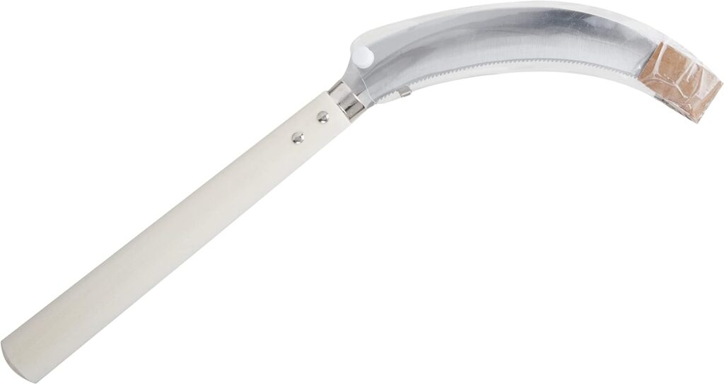 Zenport K208 Harvest Sickle with Wooden Handle, Light Serration, 6.5-Inch Stainless Steel Blade