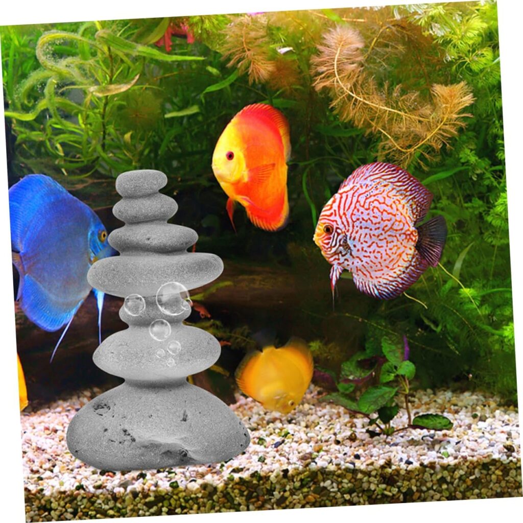 Micro Landscape Zen Stacking Stone Cairn - Grey Resin Rock Ornament 3.38x1.96x1.37" For Decor Miniature Landscape Decor