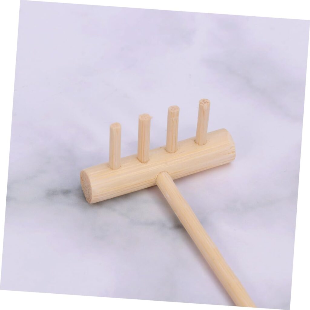 3pcs Miniature Bonsai Accessories Miniature Gardening Tool Decorative Wood rakes Desktop Zen Decor Zen Garden rakes Bonsai Tools Mini Japanese rake Hand Tools Bamboo Dead Wood