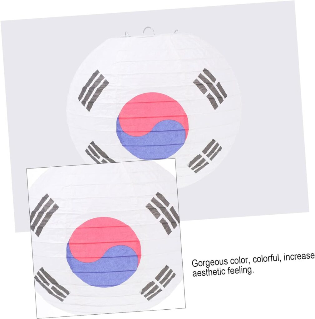 8 Pcs Korean Flag Lantern Halloween Decorations Indoor Outdoor Halloween Decorations BBQ Store Hanging Decoration Halloween Decorations Outdoor White Paper Wedding Accessories