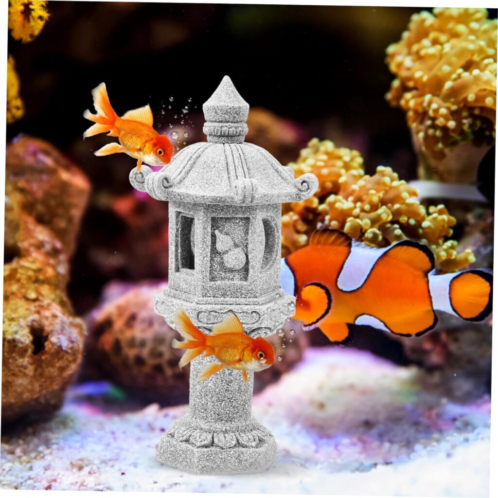 BESPORTBLE Stone Lamp Ornaments Japanese Garden Decor Fairy Garden Pagoda Zen Garden Accessories Micro Landscape Pagoda Fairy Accessories Miniature Scene Pavilion Rock Six Sides Asia