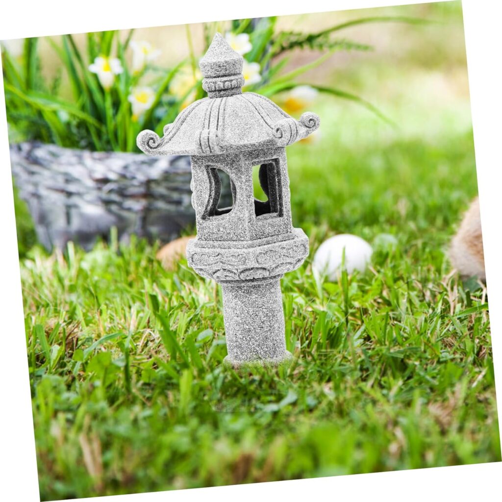 BESPORTBLE Stone Lamp Ornaments Japanese Garden Decor Fairy Garden Pagoda Zen Garden Accessories Micro Landscape Pagoda Fairy Accessories Miniature Scene Pavilion Rock Six Sides Asia